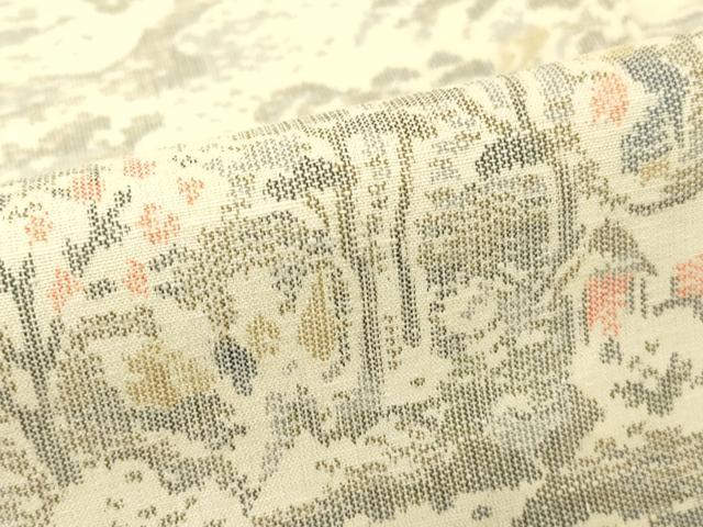 平和屋着物▽上質な紬　単衣　雲取風景文　正絹　逸品　DABE4483az