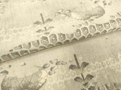 平和屋着物▽上質な紬　単衣　亀甲樹林文　正絹　逸品　DABE4485az