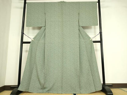 平和屋着物▽上質な小紋　単衣　成り物　正絹　逸品　DABE4489az