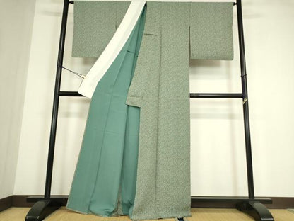 平和屋着物▽上質な小紋　単衣　成り物　正絹　逸品　DABE4489az