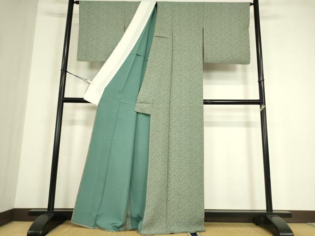 平和屋着物▽上質な小紋　単衣　成り物　正絹　逸品　DABE4489az