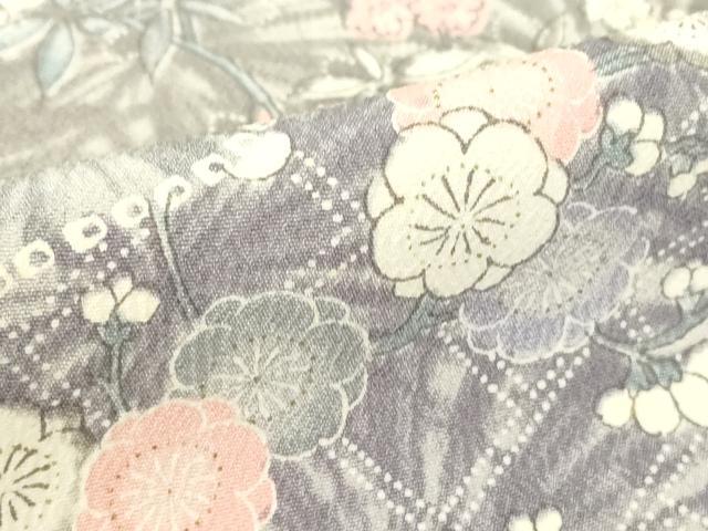 平和屋着物▽上質な小紋　単衣　吉祥花文　正絹　逸品　DABE4492az