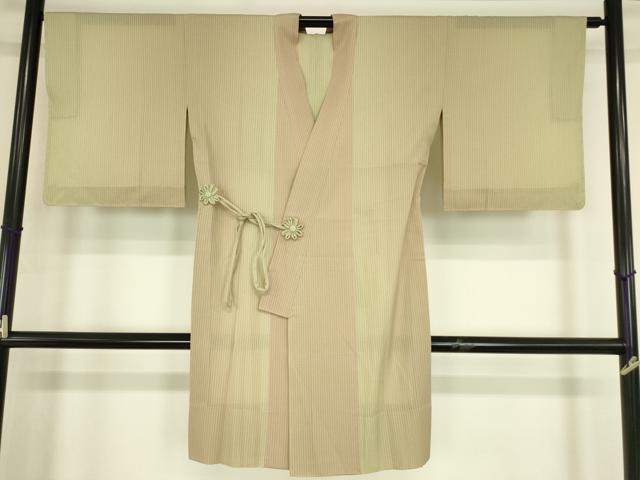 平和屋着物▽道中着　スリーシーズン　春夏秋　塵除け　紗　斜線文　ロング丈　正絹　逸品　未使用　DABE4501az