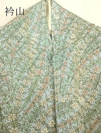 平和屋着物▽上質な小紋　単衣　草花文　正絹　逸品　DABE4502az