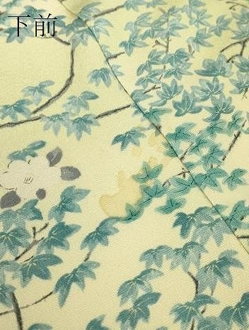 平和屋着物▽上質な小紋　単衣　枝花文　正絹　逸品　DABE4504az