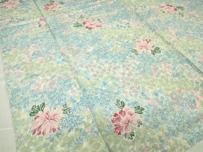 平和屋着物▽上質な小紋　単衣　菊牡丹文　正絹　逸品　DABE4510az
