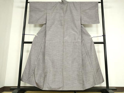 平和屋着物▽上質な紬　単衣　霞文　正絹　逸品　DABE4520az