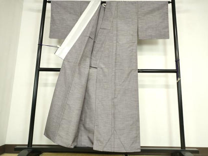 平和屋着物▽上質な紬　単衣　霞文　正絹　逸品　DABE4520az