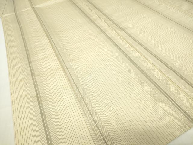 平和屋着物▽上質な紬　単衣　縞　正絹　逸品　DABE4521az