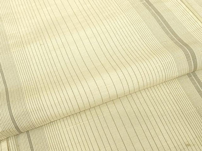 平和屋着物▽上質な紬　単衣　縞　正絹　逸品　DABE4521az