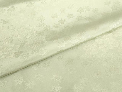 平和屋着物▽上質な色無地　単衣　舞花地紋　柳鼠色　正絹　逸品　DABE4529az