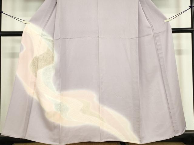 平和屋着物▽訪問着　単衣　流水菊唐草文　暈し染め　正絹　逸品　DABE4531az