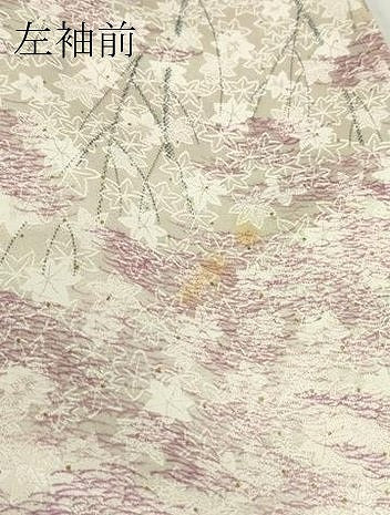 平和屋着物▽上質な小紋　単衣　舞扇　金彩　正絹　逸品　DABE4534az