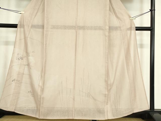 平和屋着物▽中国三大刺繍　スワトウ刺繍　汕頭刺繍　訪問着　無双　紗袷　紗×紗　草花文　正絹　逸品　DABE4535az