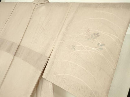 平和屋着物▽中国三大刺繍　スワトウ刺繍　汕頭刺繍　訪問着　無双　紗袷　紗×紗　草花文　正絹　逸品　DABE4535az