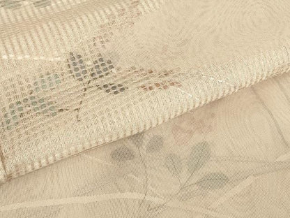 平和屋着物▽中国三大刺繍　スワトウ刺繍　汕頭刺繍　訪問着　無双　紗袷　紗×紗　草花文　正絹　逸品　DABE4535az