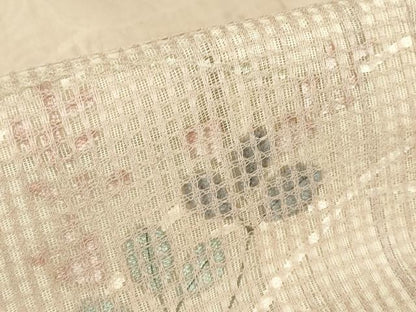 平和屋着物▽中国三大刺繍　スワトウ刺繍　汕頭刺繍　訪問着　無双　紗袷　紗×紗　草花文　正絹　逸品　DABE4535az