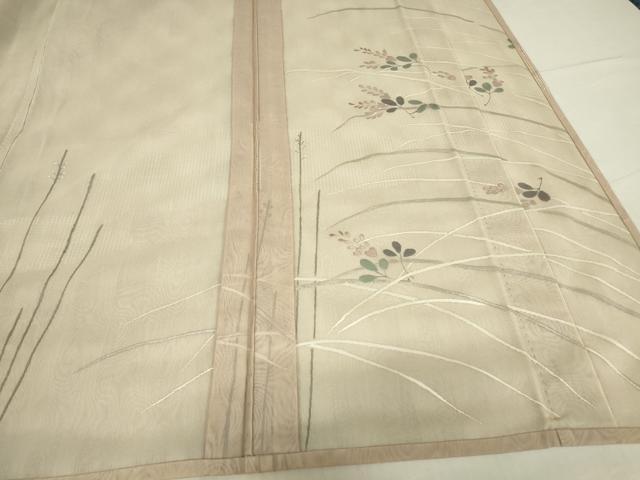 平和屋着物▽中国三大刺繍　スワトウ刺繍　汕頭刺繍　訪問着　無双　紗袷　紗×紗　草花文　正絹　逸品　DABE4535az