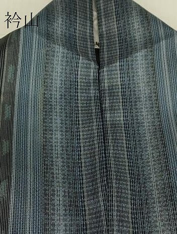 平和屋着物▽小紋　単衣　間道　さんび謹製　洗える着物　DABE4537az