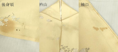 平和屋着物▽上質な小紋　単衣　枝花文　正絹　逸品　DABE4544az