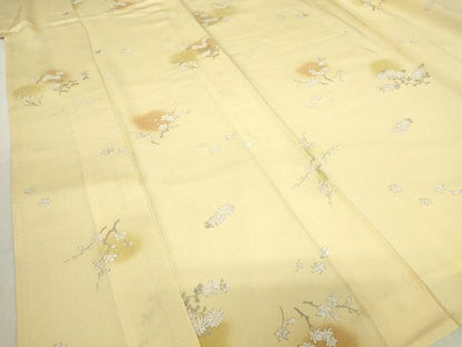 平和屋着物▽上質な小紋　単衣　枝花文　正絹　逸品　DABE4544az