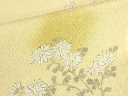 平和屋着物▽上質な小紋　単衣　枝花文　正絹　逸品　DABE4544az