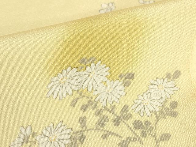 平和屋着物▽上質な小紋　単衣　枝花文　正絹　逸品　DABE4544az