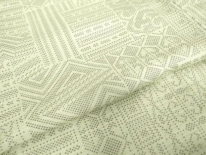 平和屋着物▽上質な紬　単衣　幾何学柄　正絹　逸品　DABE4547az