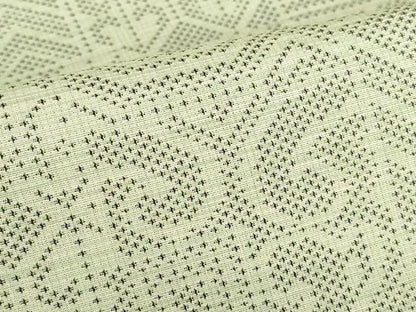 平和屋着物▽上質な紬　単衣　幾何学柄　正絹　逸品　DABE4547az