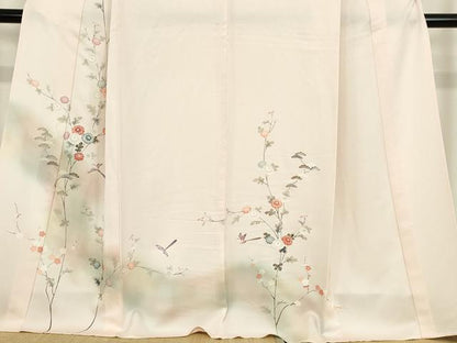 平和屋着物▽訪問着　単衣　飛鳥花文　暈し染め　正絹　逸品　DABE4550az