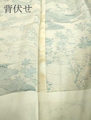 平和屋着物▽上質な小紋　単衣　流水扇面花　正絹　逸品　DABE4551az