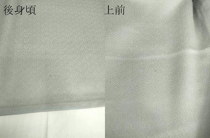 平和屋着物▽上質な色無地　単衣　紗綾型地紋　銀鼠色　正絹　逸品　DABE4557az