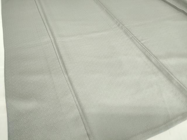 平和屋着物▽上質な色無地　単衣　紗綾型地紋　銀鼠色　正絹　逸品　DABE4557az