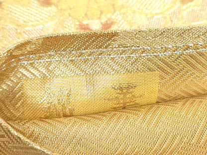 平和屋着物▼佐賀錦 六通柄袋帯 華錦 金糸 正絹 逸品 DABE4601az