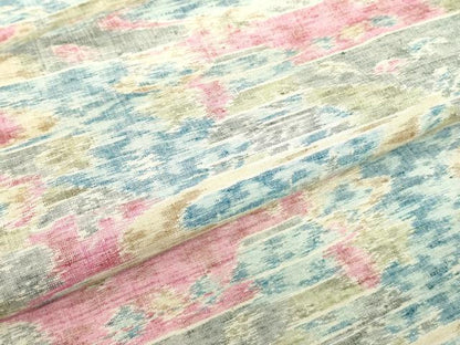 平和屋着物▽上質な紬　単衣　霞花文　正絹　逸品　DABE4640az