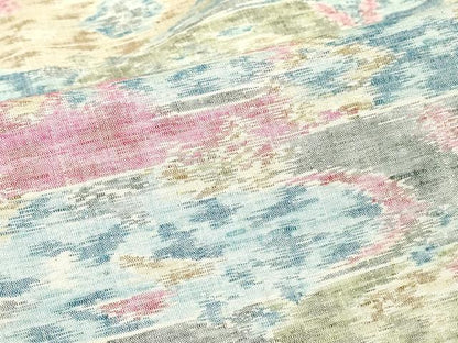 平和屋着物▽上質な紬　単衣　霞花文　正絹　逸品　DABE4640az