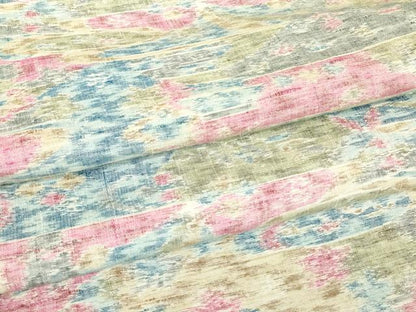 平和屋着物▽上質な紬　単衣　霞花文　正絹　逸品　DABE4640az