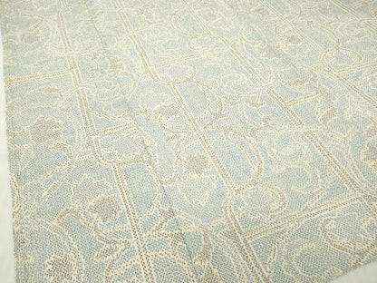 平和屋着物▽本塩沢　単衣　花唐草文　正絹　逸品　DABE4643az