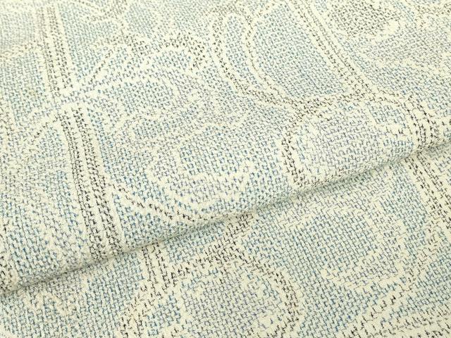 平和屋着物▽本塩沢　単衣　花唐草文　正絹　逸品　DABE4643az
