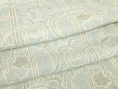 平和屋着物▽本塩沢　単衣　花唐草文　正絹　逸品　DABE4643az