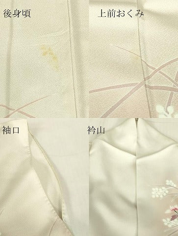 平和屋着物▽訪問着　単衣　草花文　暈し染め　三越扱い　正絹　逸品　DABE4646az