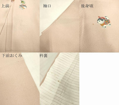 平和屋着物▽上質な小紋　単衣　玩具文　金彩　正絹　逸品　DABE4653az