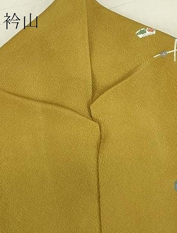平和屋着物▽上質な小紋　単衣　簪　金彩　鬼しぼ縮緬　正絹　逸品　DABE4657az