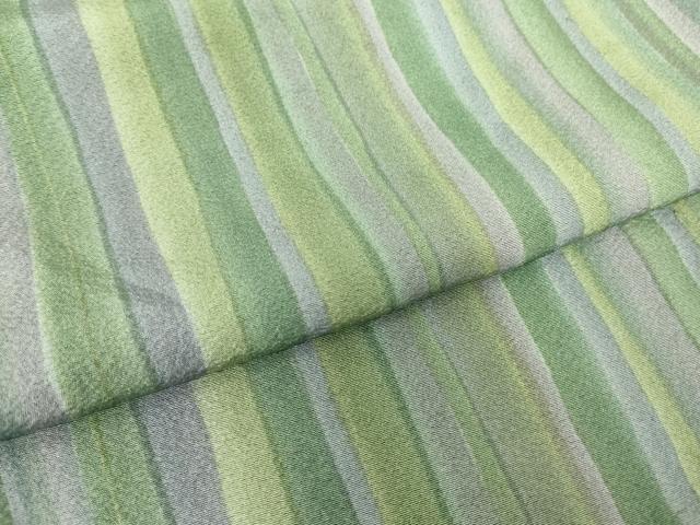 平和屋着物▽上質な小紋　単衣　縞　正絹　逸品　DABE4659az