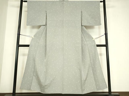 平和屋着物▽上質な小紋　単衣　ペイズリー柄　金彩　正絹　逸品　DABE4660az