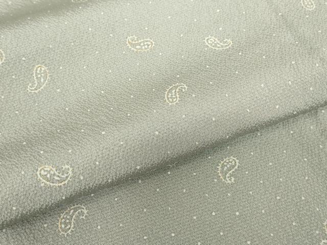 平和屋着物▽上質な小紋　単衣　ペイズリー柄　金彩　正絹　逸品　DABE4660az