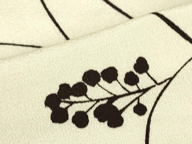 平和屋着物▽上質な小紋　単衣　枝花文　正絹　逸品　DABE4661az