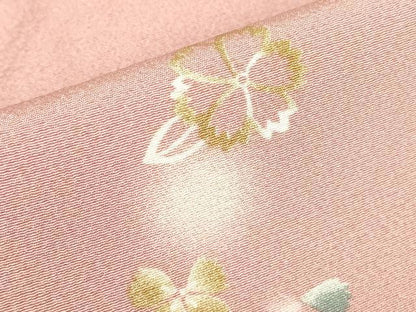 平和屋着物▽上質な小紋　単衣　舞花文　蛍暈し　正絹　逸品　未使用　DABE4664az