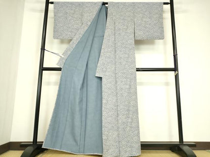 平和屋着物▽上質な小紋　単衣　小花文　正絹　逸品　DABE4675az