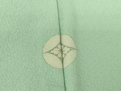 平和屋着物▽上質な色無地　単衣　錆青磁色　正絹　逸品　DABE4677az
